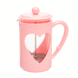 French Press konvička 1 l – růžová, nerez filtr, Paris Hilton