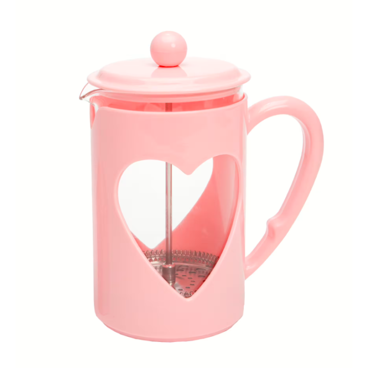 French Press konvička 1 l – růžová, nerez filtr, Paris Hilton