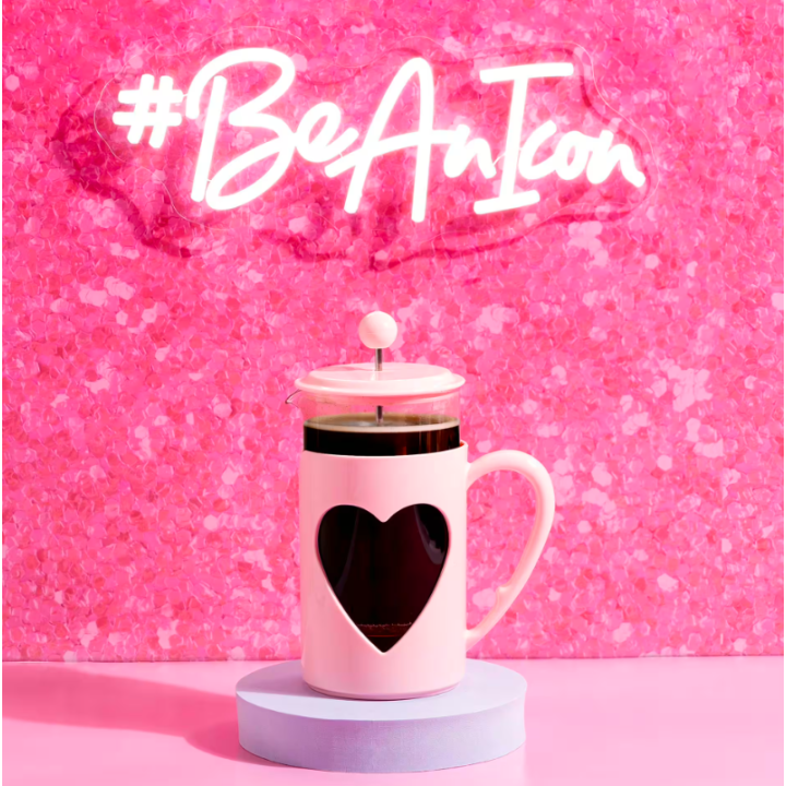 French Press konvička 1 l – růžová, nerez filtr, Paris Hilton