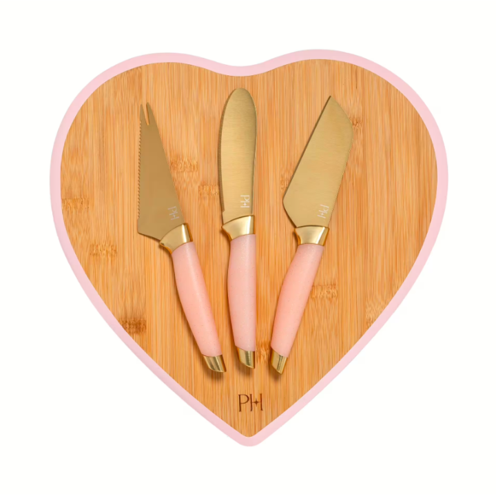 Sada nožů na sýr s prkénkem 4 ks – bambus, nerez