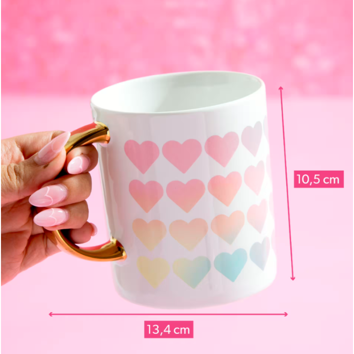 Hrnek se srdíčky 450 ml – keramický XXL hrnek